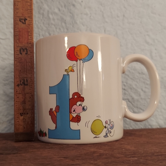 Vintage First Birthday Mug 1 Enjoy Today Papel Made in Japan Small Mug - Picture 5 of 5